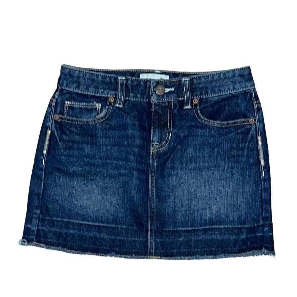 Old Navy Girls Mini Denim Frayed Hem Skirt(Size 10)